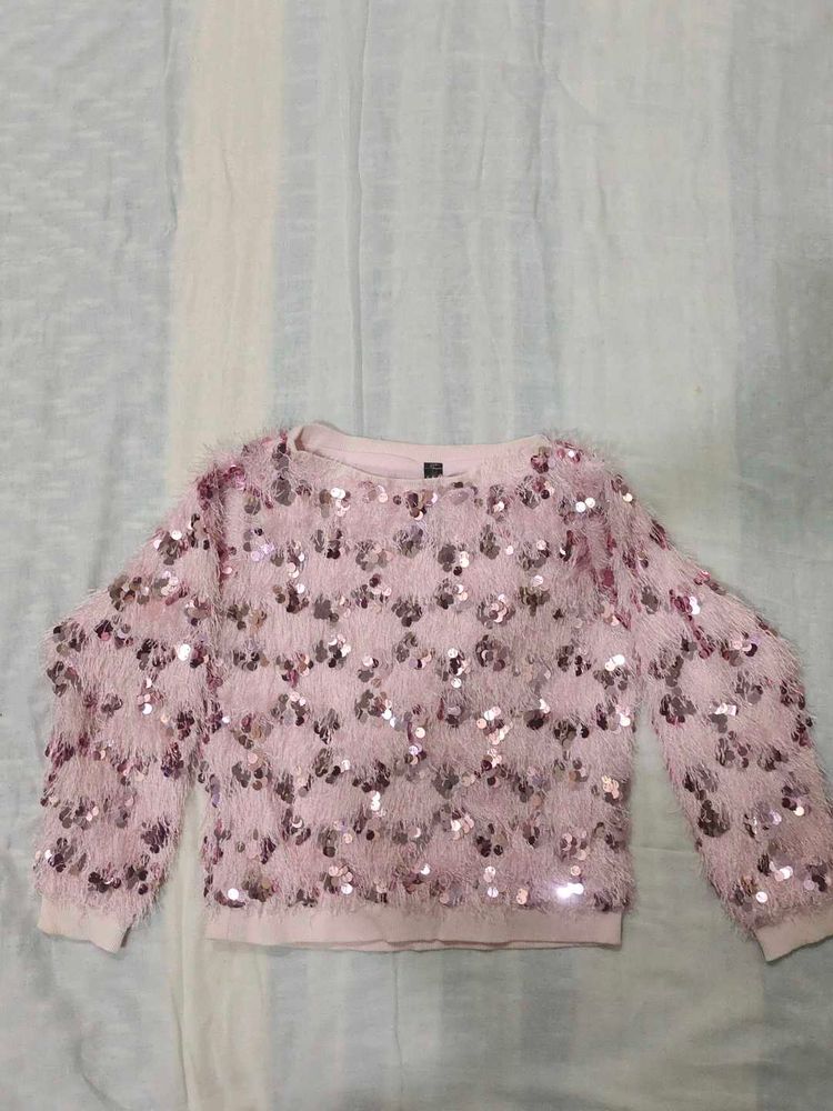 Pink Sequin Sweater