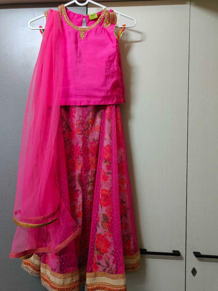 Pink Lehenga Choli For Girls(9-10 Yrs)