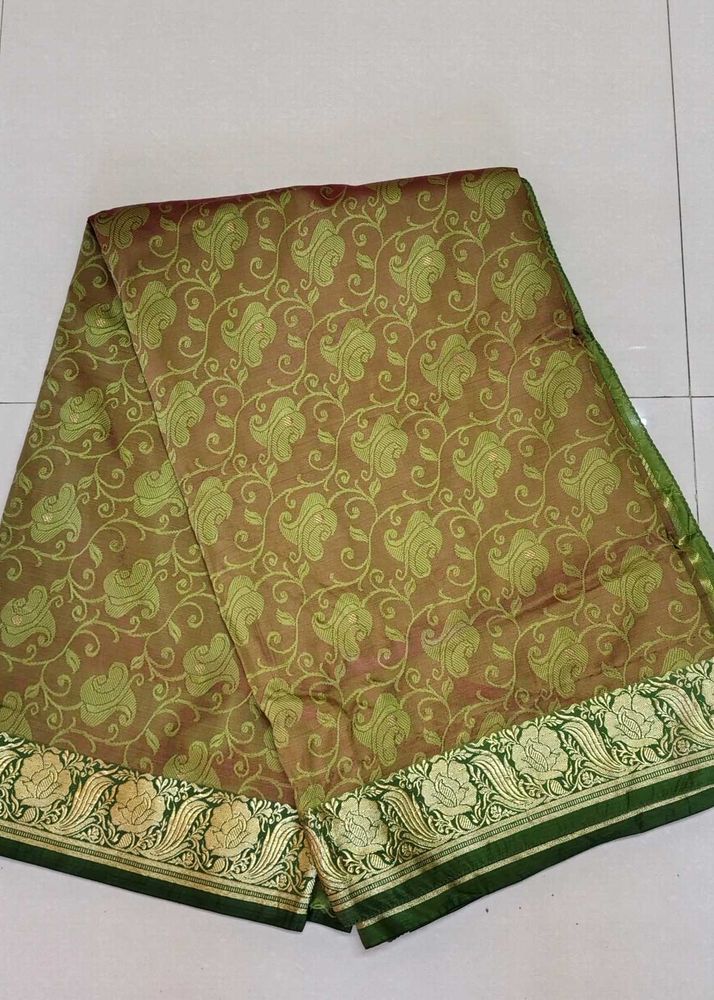 Green Floral Pattern Saree