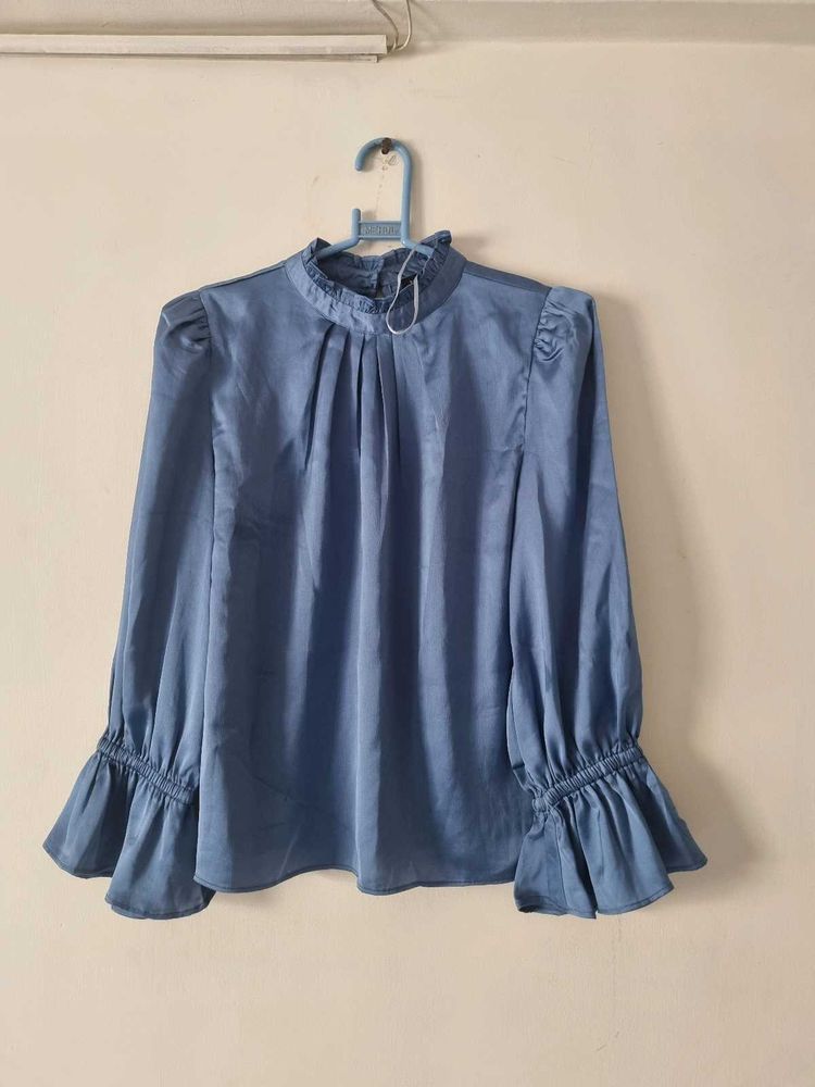Satin Blouson Formal Top