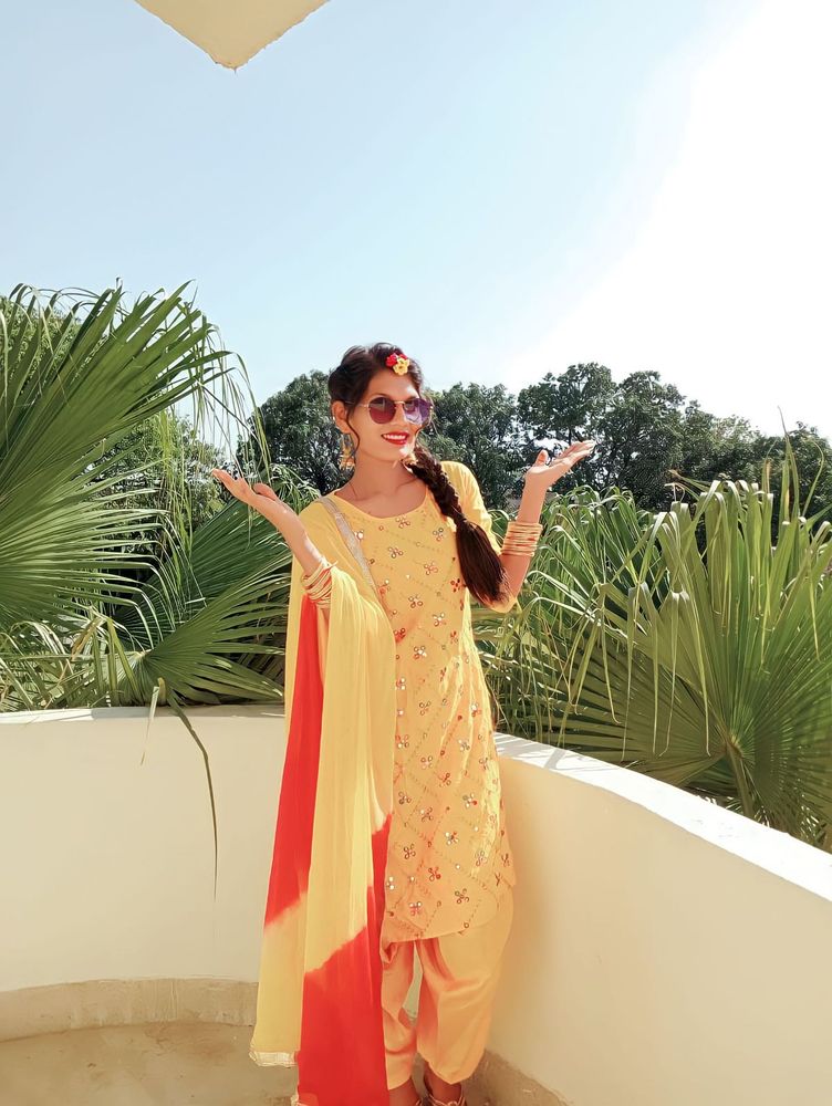 Yellow Embroidered Salwar Suit