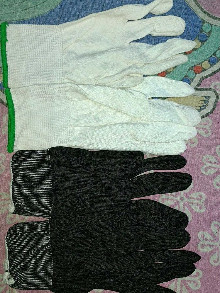 Gloves Black And White Combo