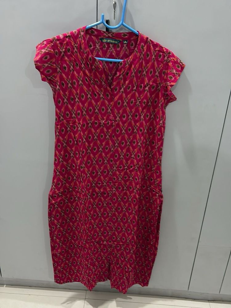 Pink Kurta With Beautiful Geometric Print