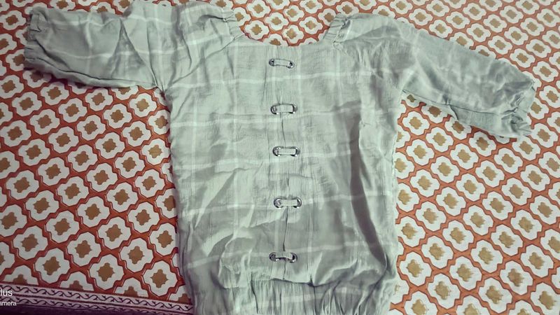 Checked Button-Down Top