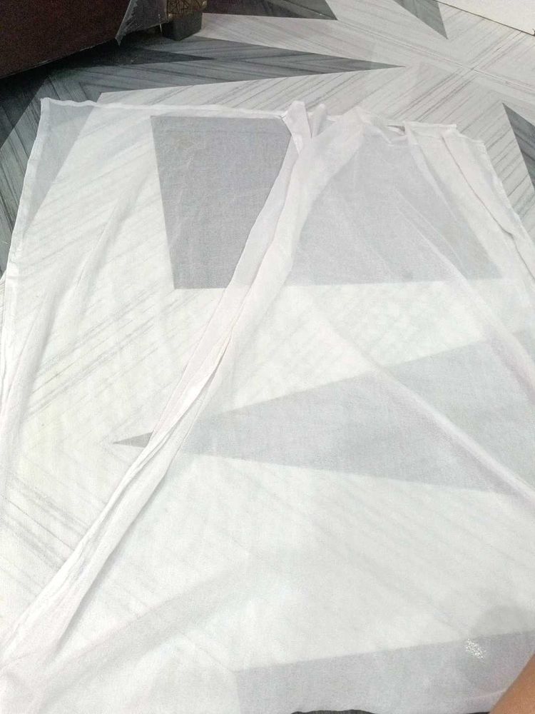 White  Georgette Fabric Dupatta