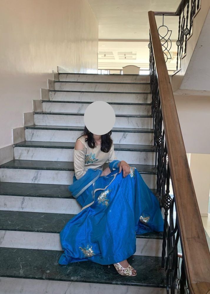 Elegant Blue Embroidered Lehenga Set - Perfect for