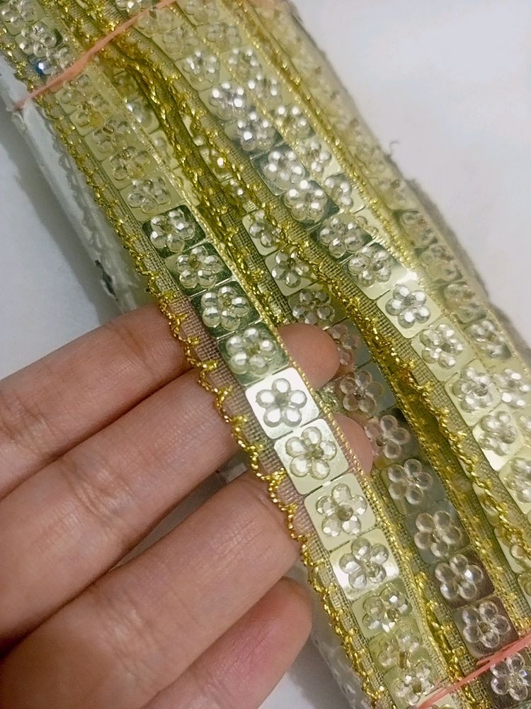 New 9 Metr Nalki Golden Lace