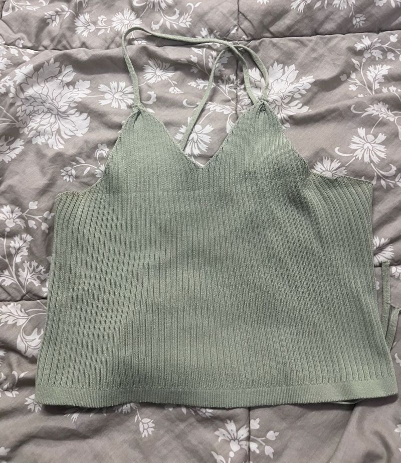 Backless Green Top