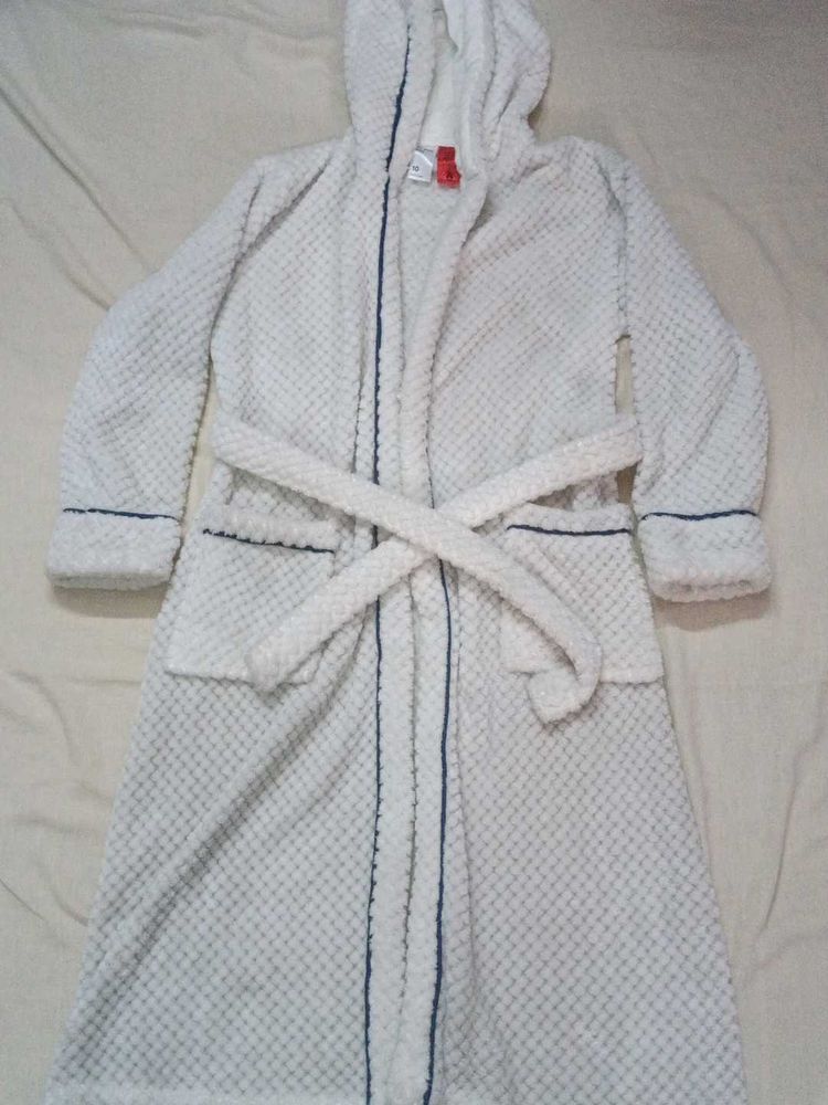 White Cotton Bathrobe