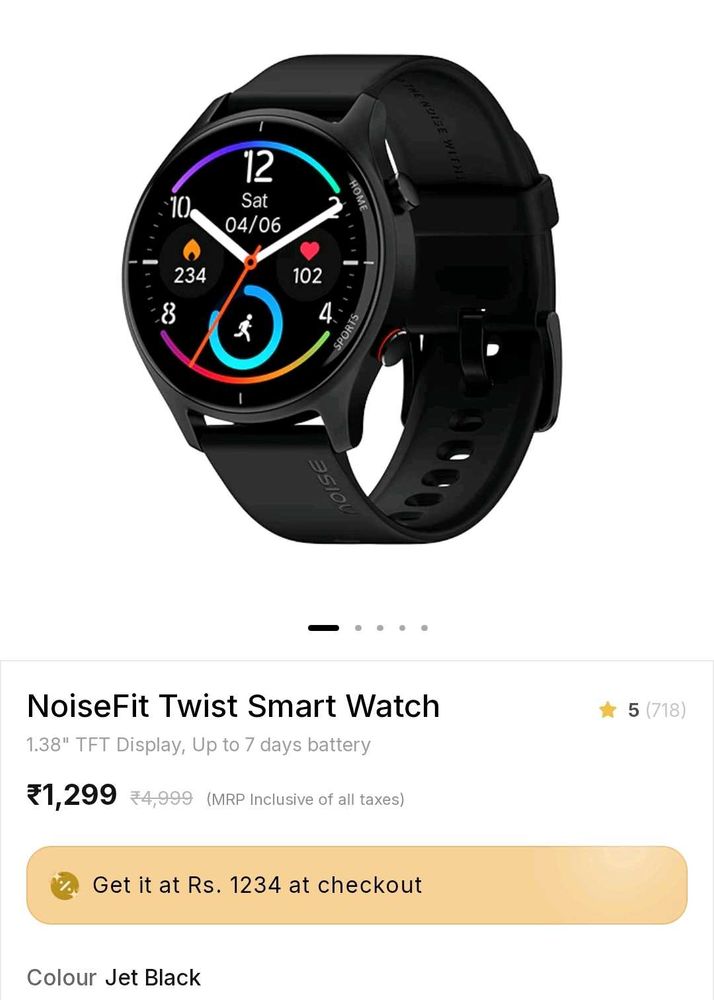 NoiseFit Twist Smart Watch Without Charging Cable