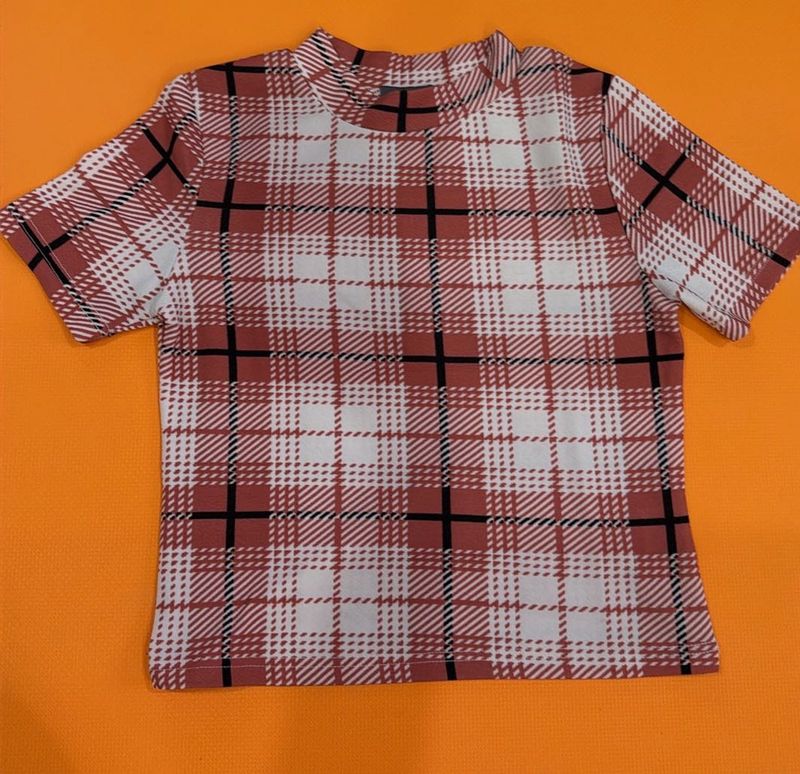 Plaid Short Sleeve Top