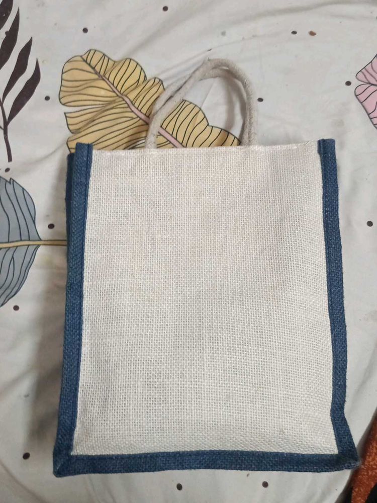 Blue And White Office Lunch Bag