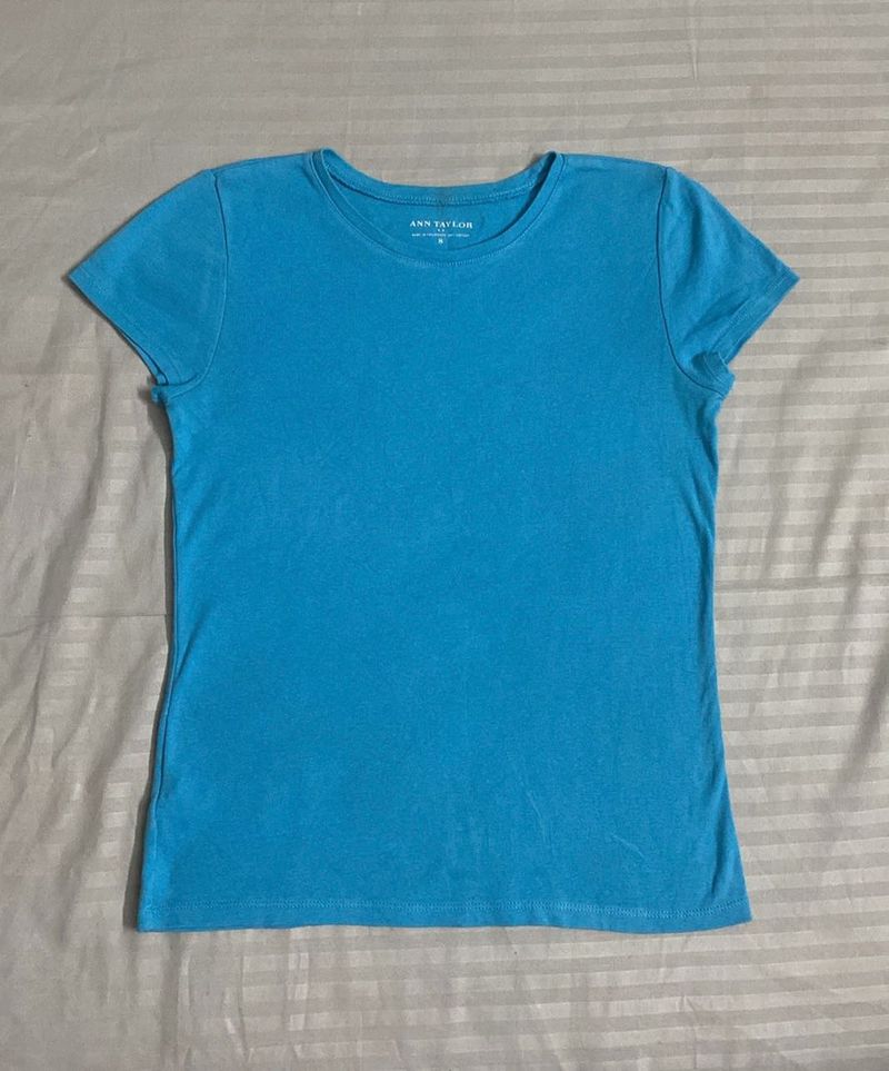 Ann Taylor Light Blue Tshirt Size S