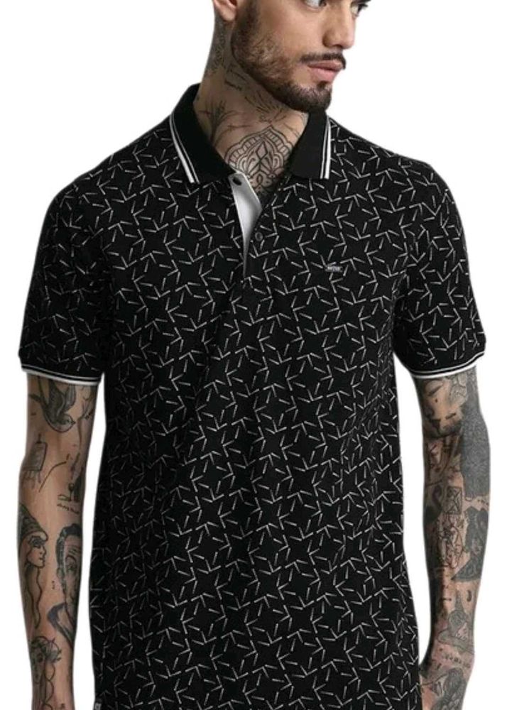 Patterned Polo Shirt