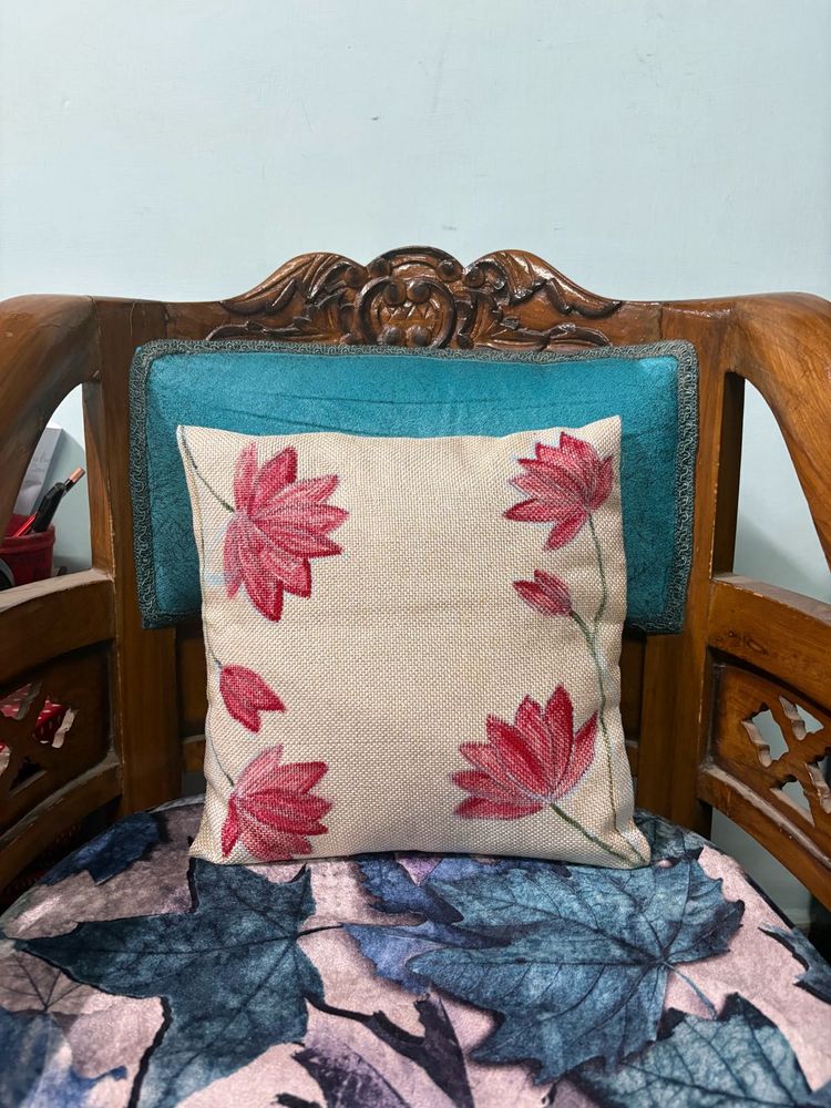 Hand Painted Jute Cushion Covers