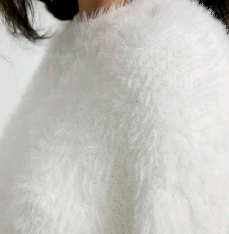 Fluffy White Sweater