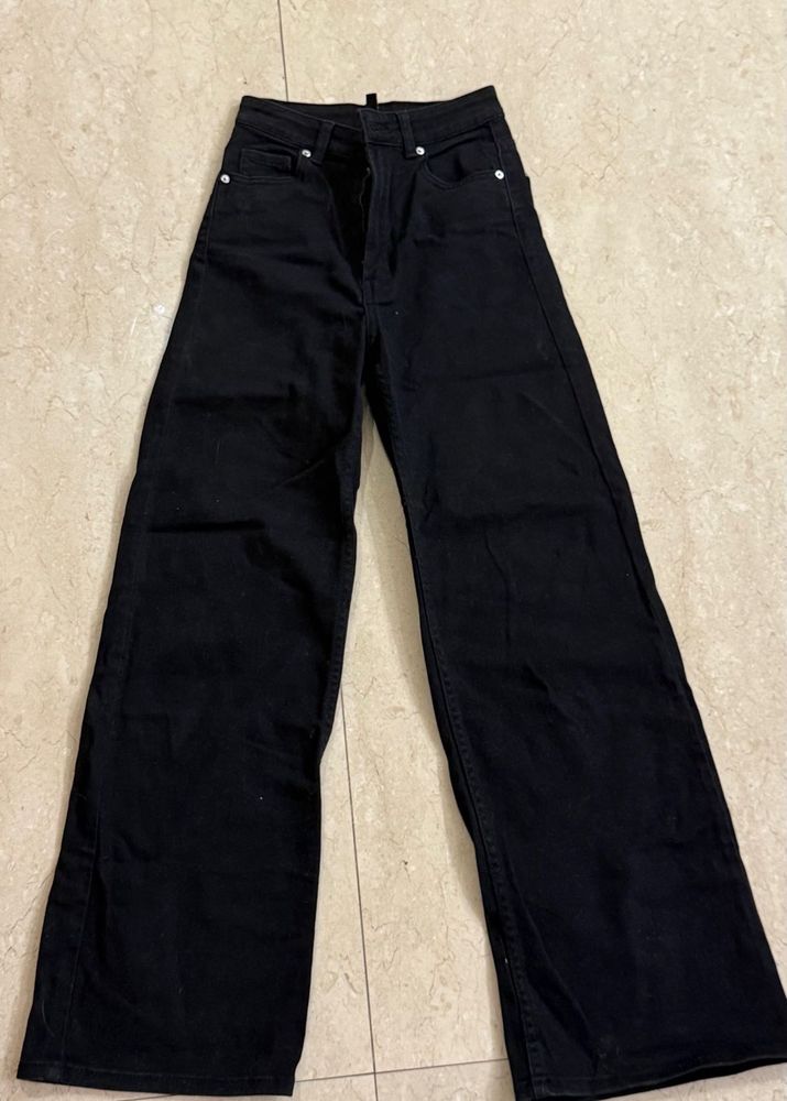 Wide Leg Black Jeans
