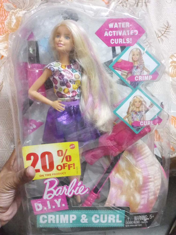 🔴SALE BARBIE D.I.Y CRIMP AND CURL DOLL BOXED