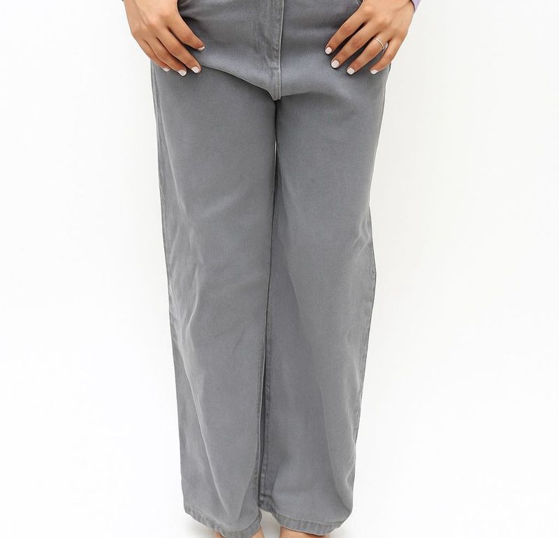 Grey Wide Leg Jeans