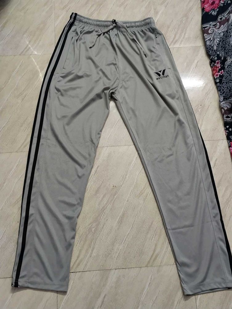 Westman Track Pants - Gray with Black Stripes