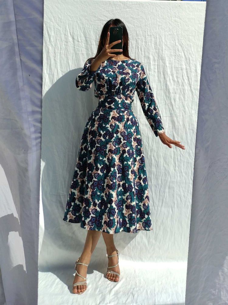 Floral Maxi Fit And Flare Aline Dress