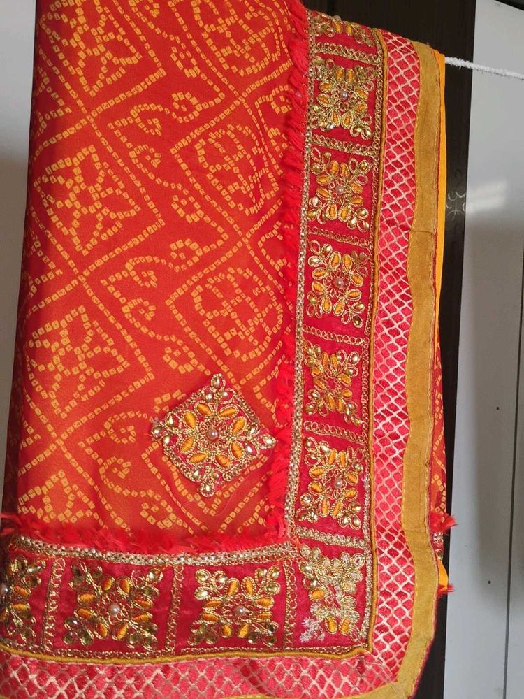 Fancy Saree Traditional. Ready Made Blouse