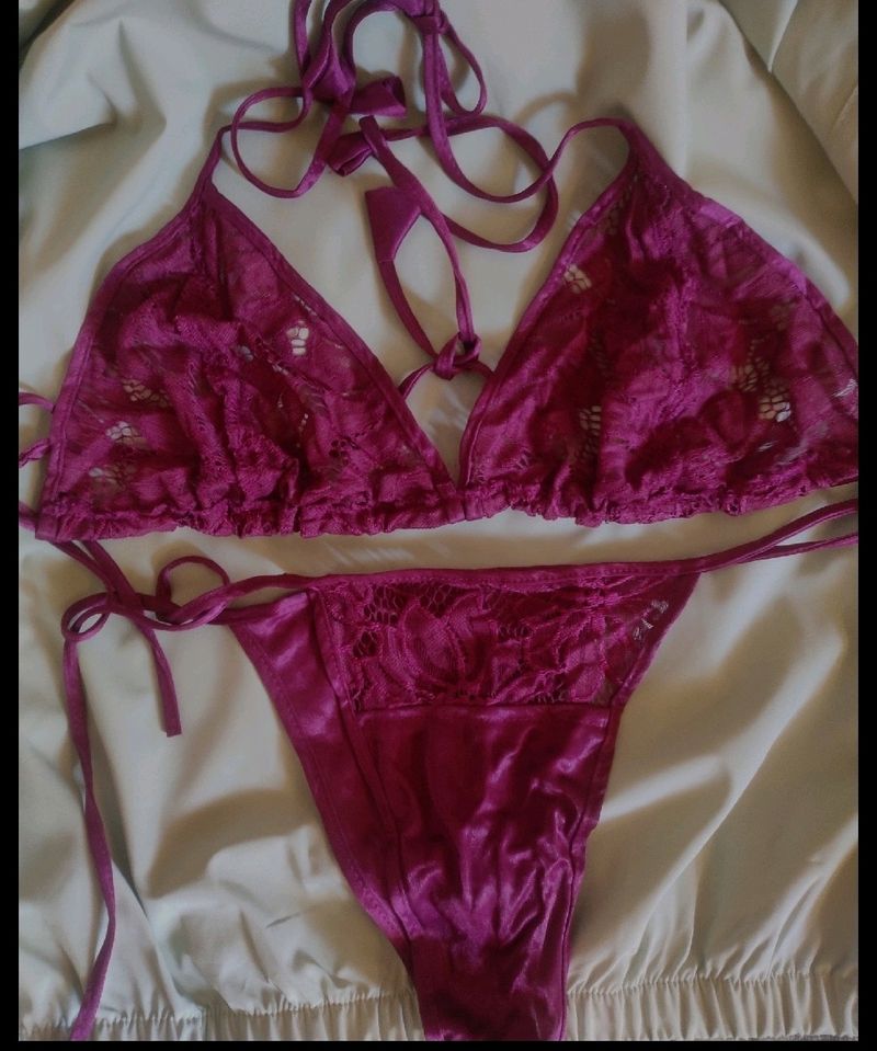 Maroon Lingerie Set
