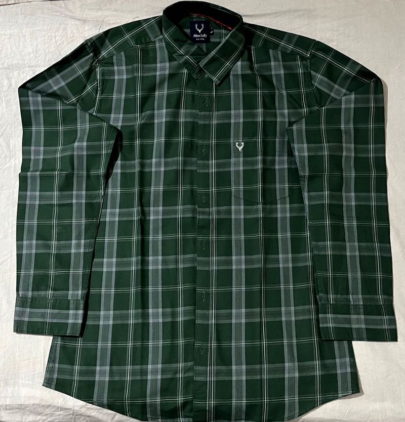 Allen Solly Green Checked Shirt.