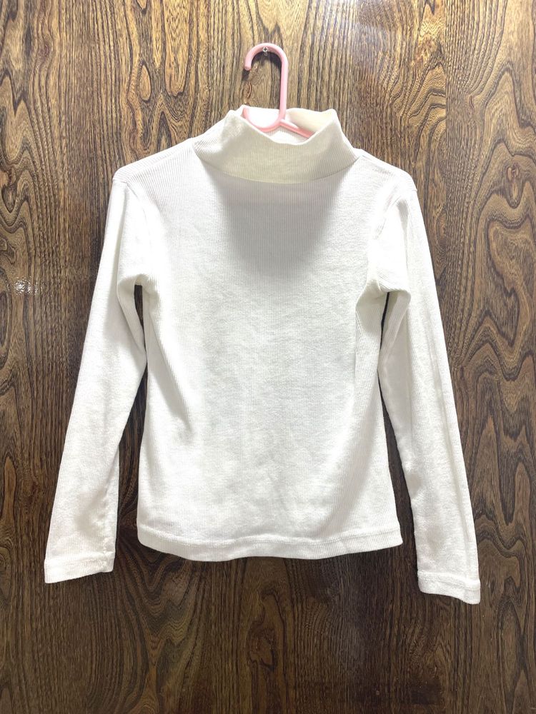 White Turtleneck Top