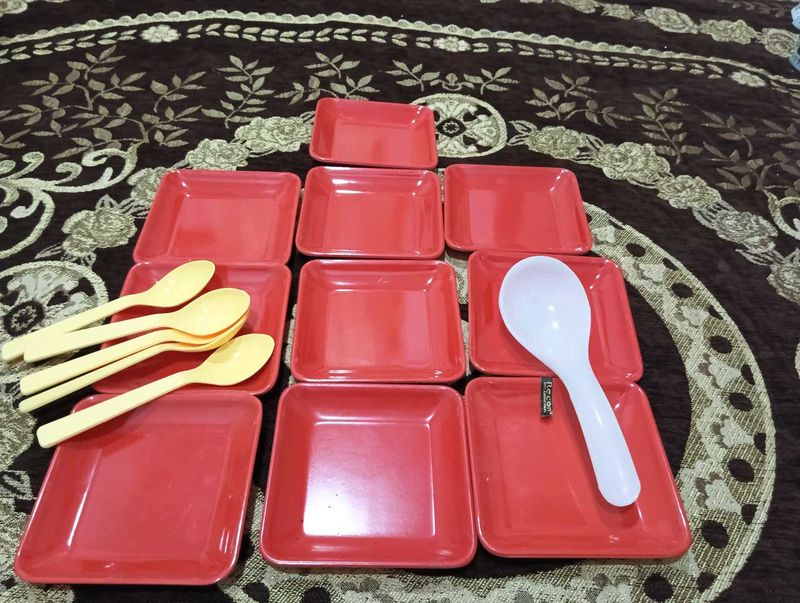 Malamine Small Plates , Rice Spoon ,Dry Fruitsbox.