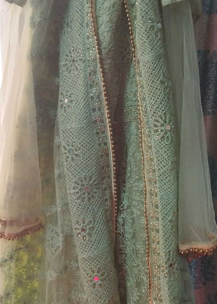 Mint Green Embellished Indian Suit