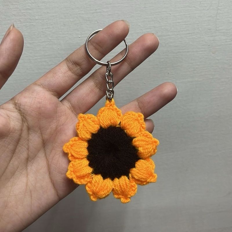 Crochet Sunflower Keychain