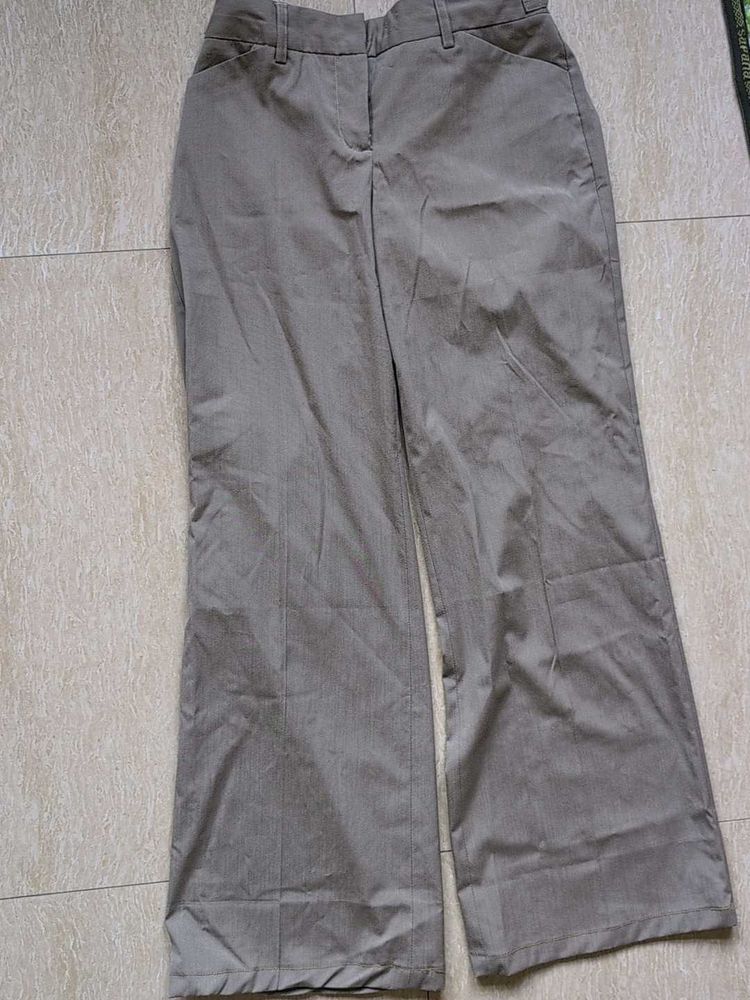 Gray Wide Leg Trousers