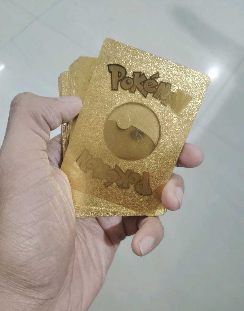 Pokemon Gold Cards, Pack of 15+2 Rainbow Card Free