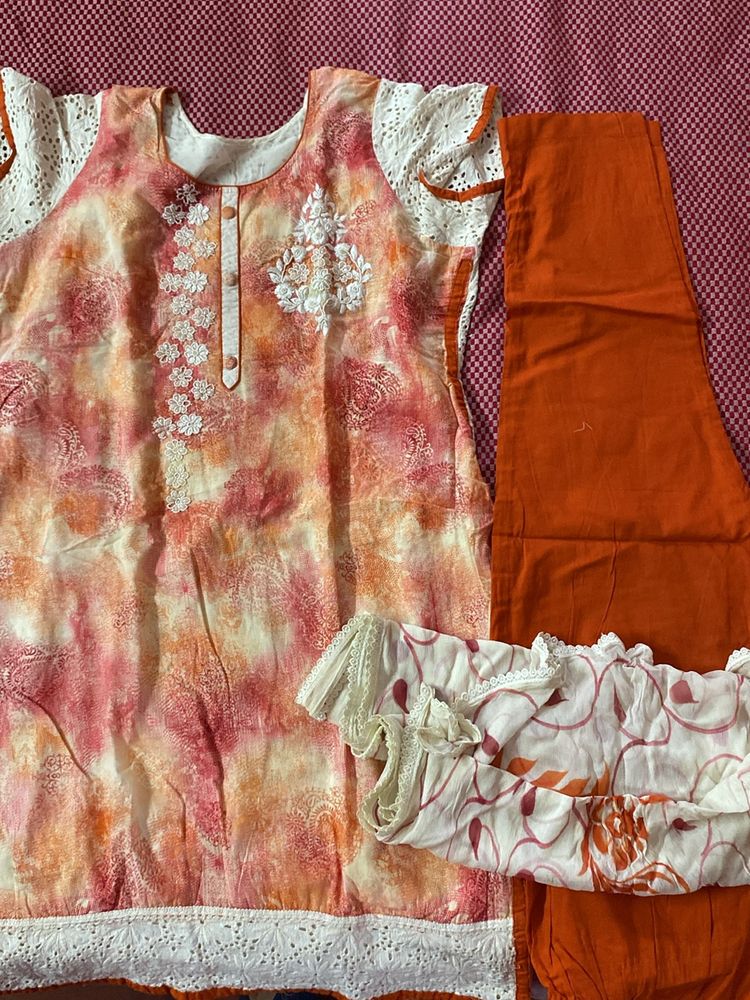 Kurta Pants Dupatta Set