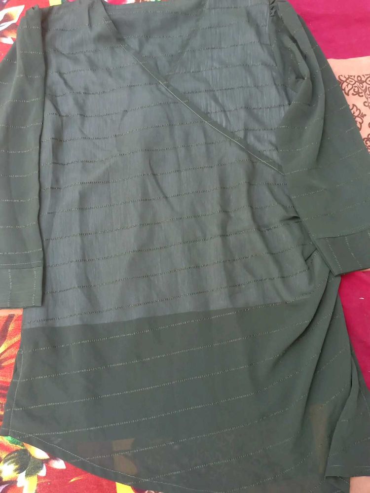 Elegant Olive Green top