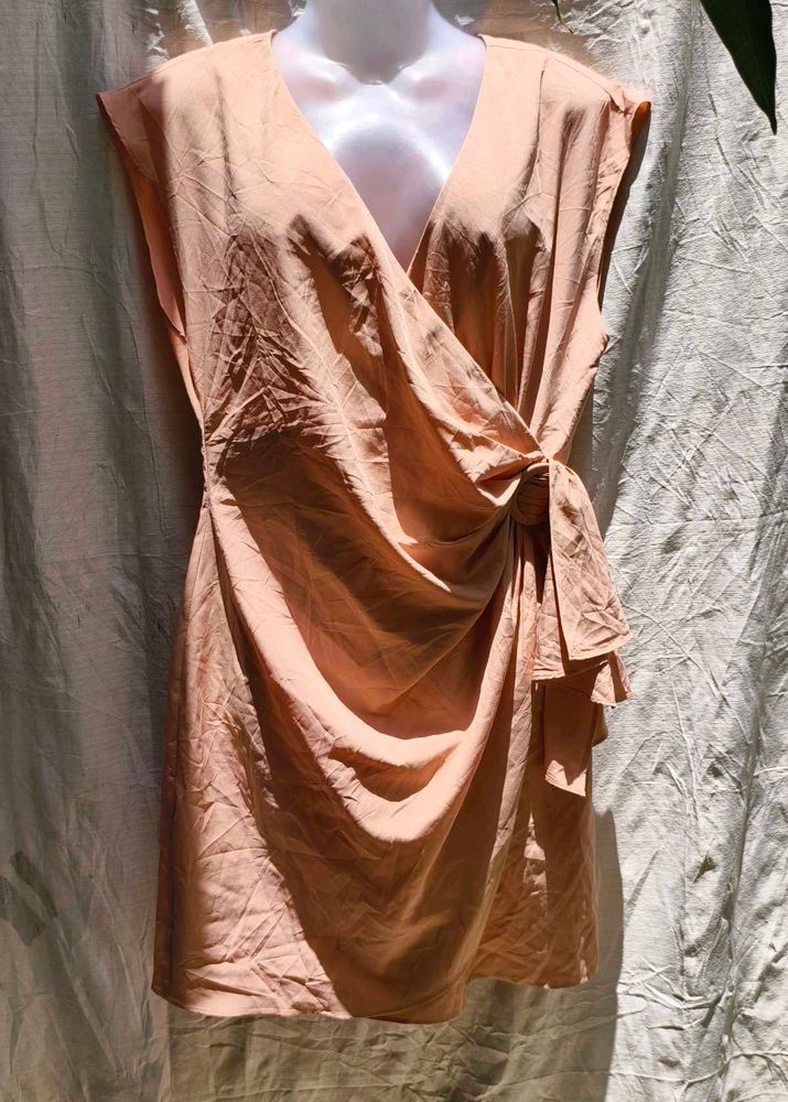 I. Peach Wrap Dress