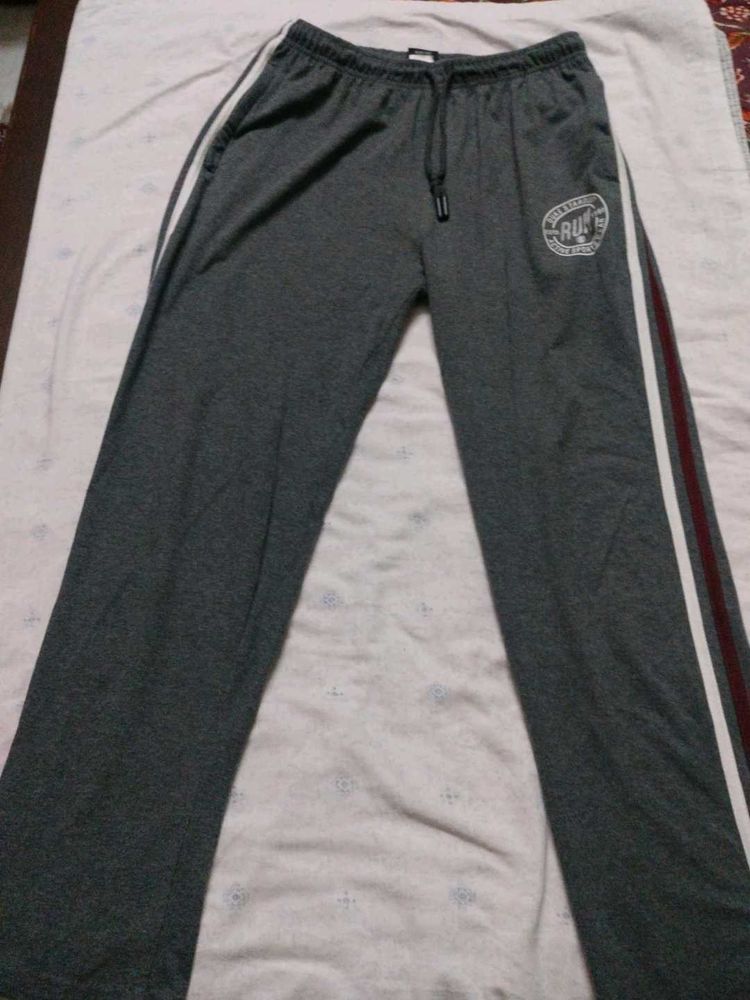Gray Lounge Pants with White Stripe