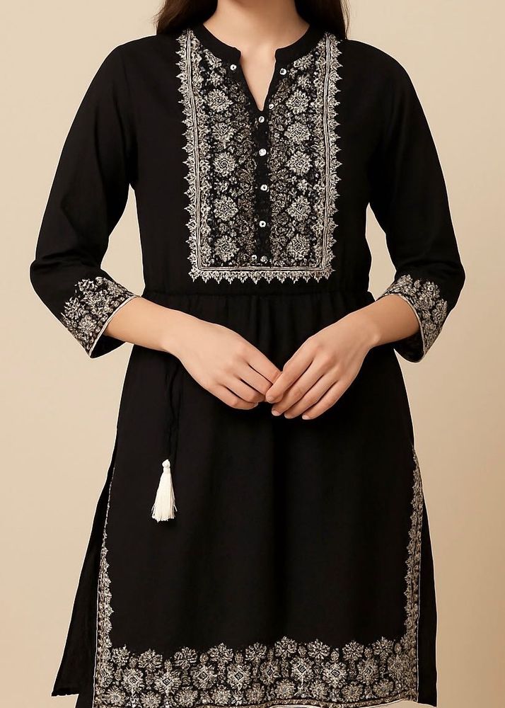 Black Embroidered Kurti