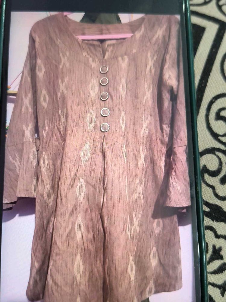 Mauve Tunic with Button Detail