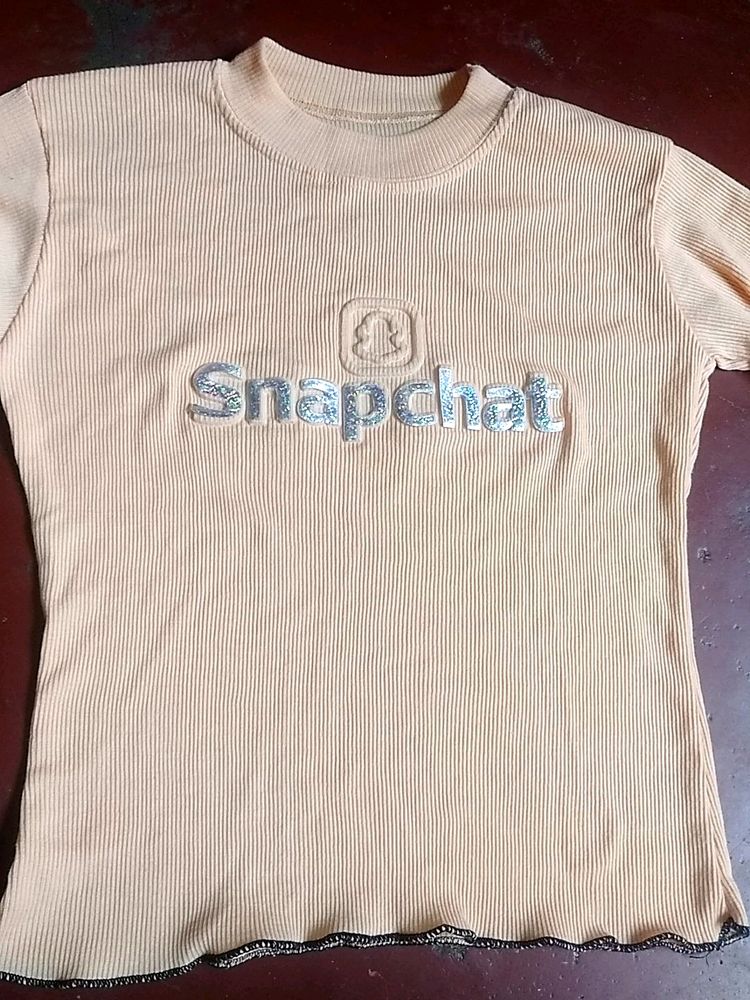 Vintage Snapchat Ribbed Top