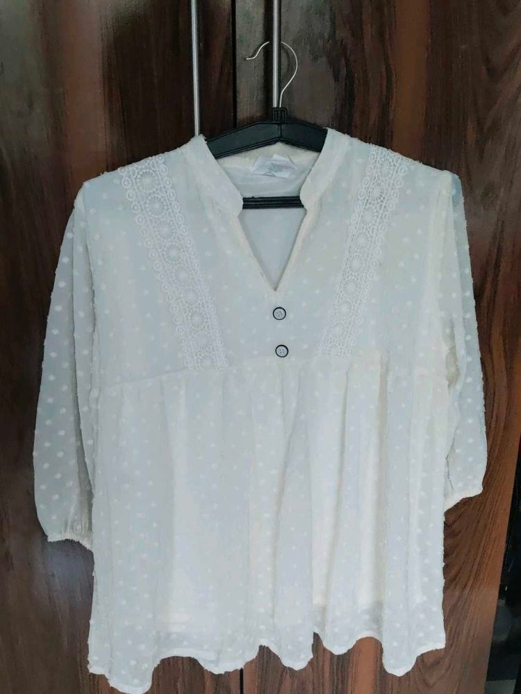 Elegant White Sheer Top