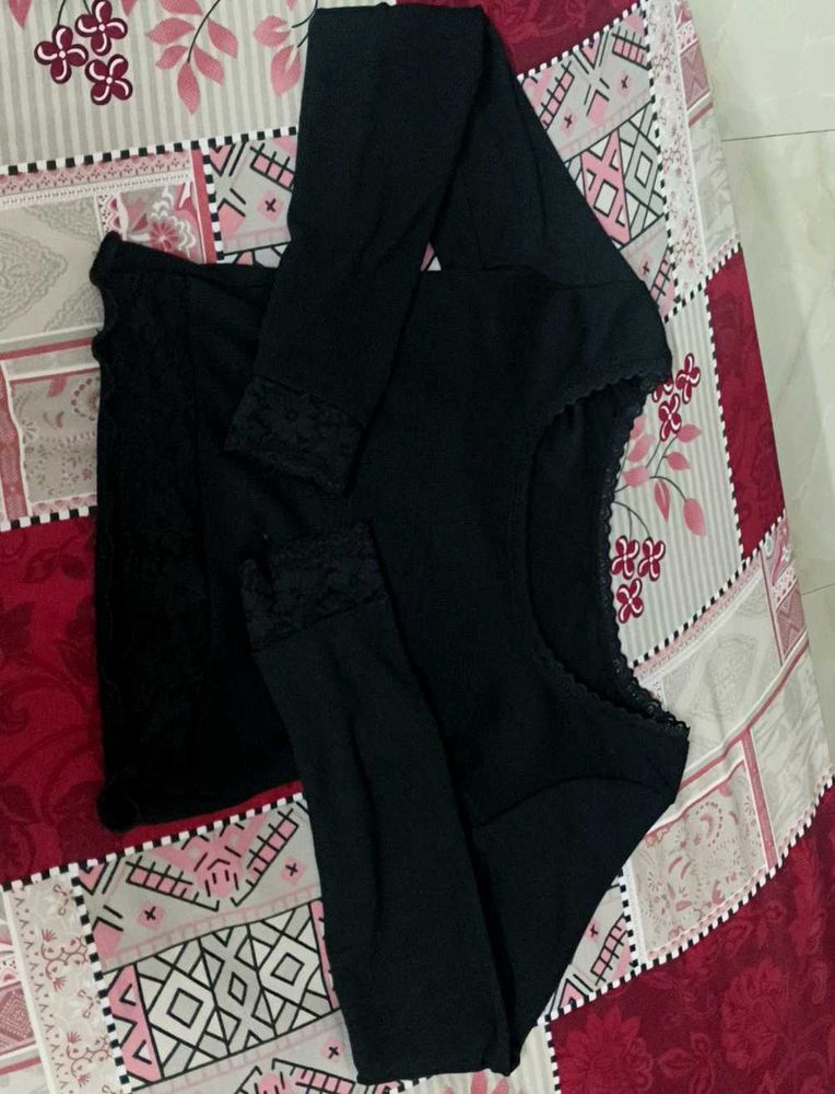 Black Lace Trim Top