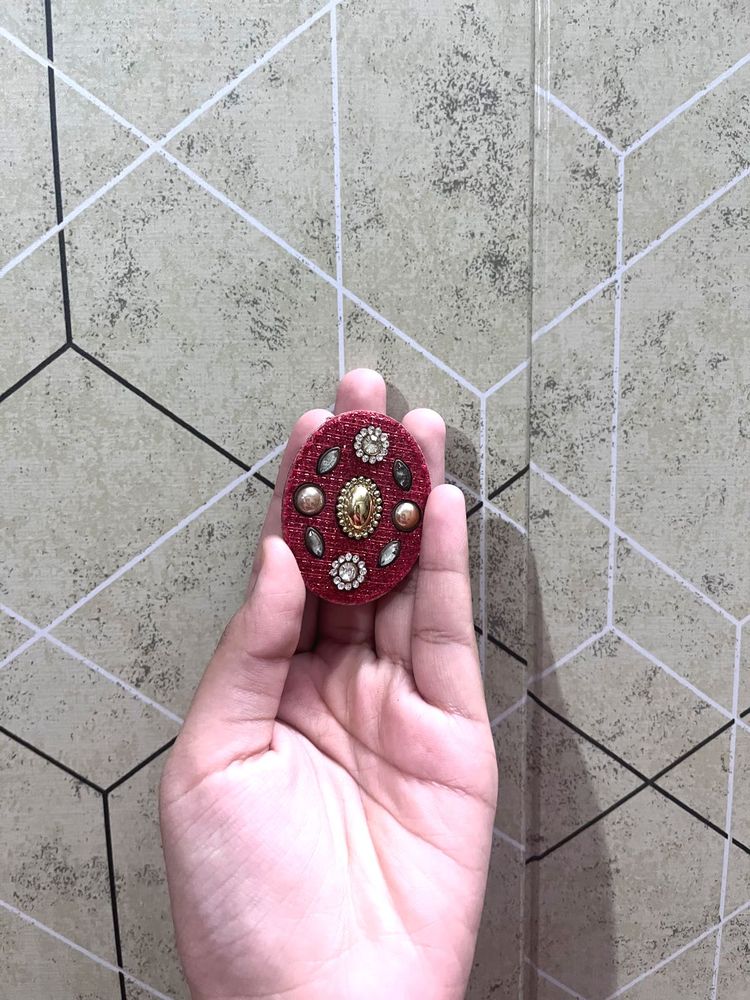 Red Embellished Hair Clip
