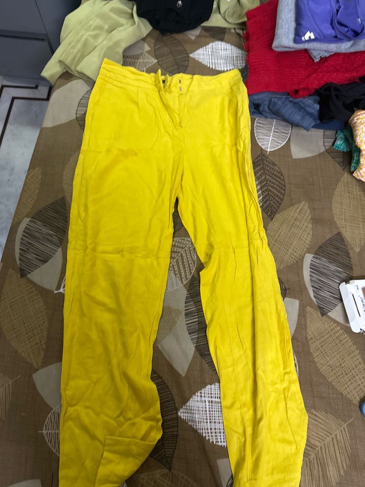 M&amp;S Yellow  Linen Pants
