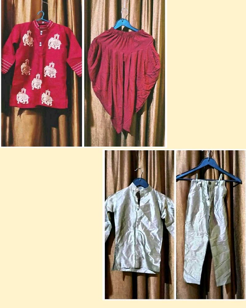 Combo of 2 Boys Ethnic Wear Set For 4 to 5 year