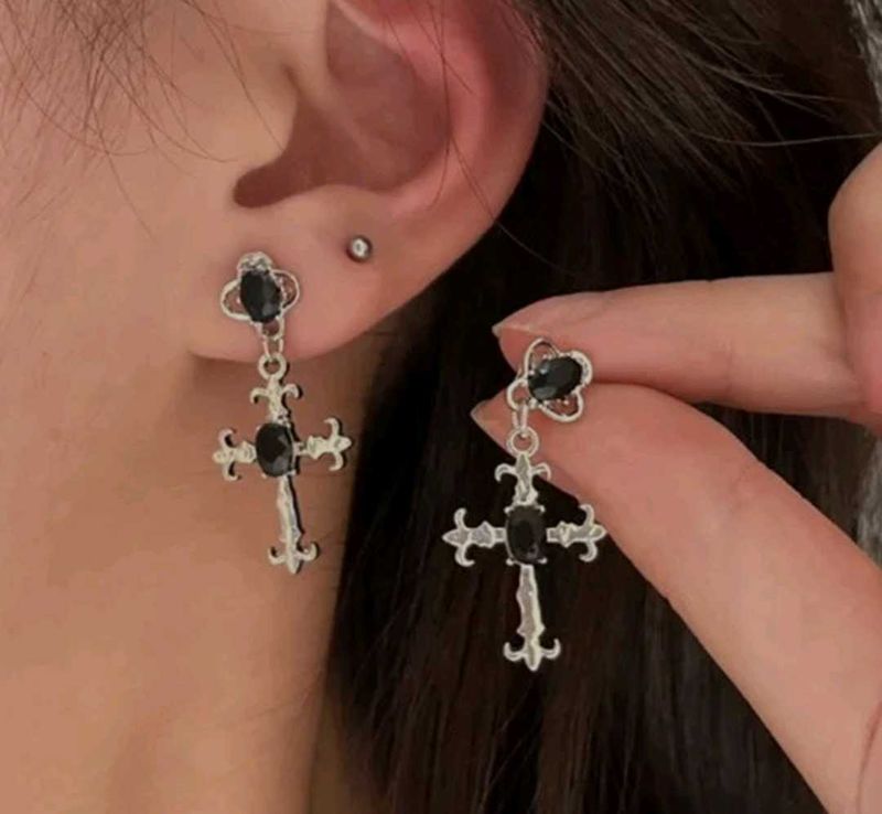 Cross Drop Earrings