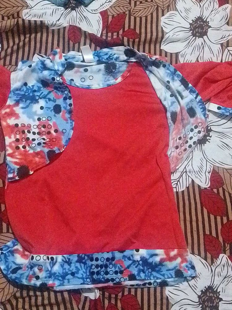 Red &amp; Patterned Top