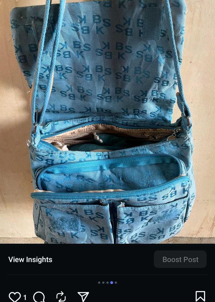 Blue sling bag