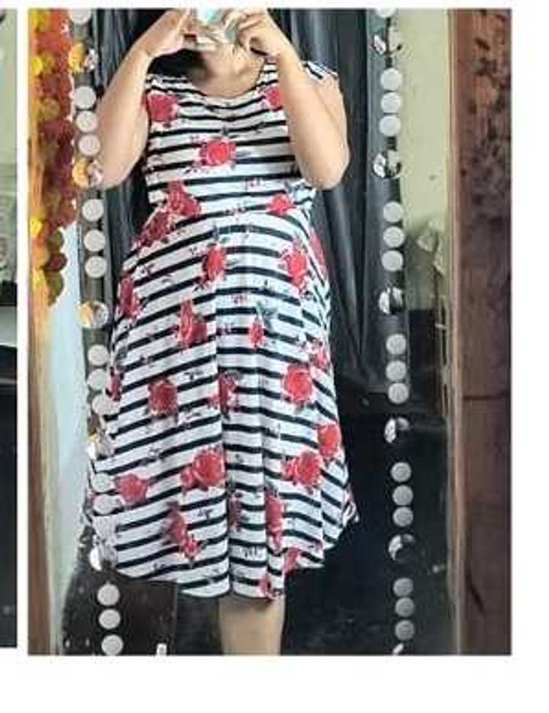 White Printed Midi Dress